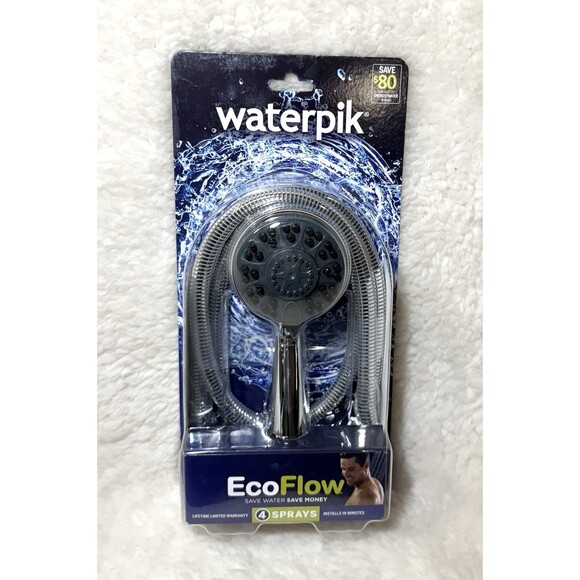 Waterpik EcoFlow Hand Held Shower Head with 5ft Hose - 4 Spray Modes - 443E - Picture 3 of 8